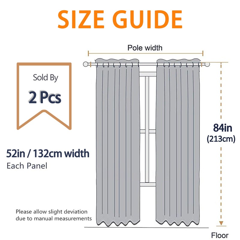 100% Blackout Curtains for Living Room, Thermal Insulated Noise Reducing