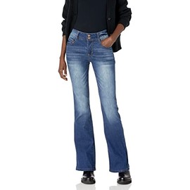 WallFlower Women's Flirty Curvy Flare High Rise Insta Stretch Juniors Jeans (Standard and Plus), Pia, 5