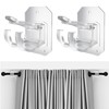 2 x improved curtain rod brackets, no drilling, curtain rod