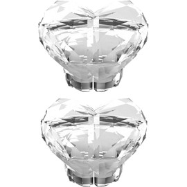 2 Pcs Transparent Love Heart Shaped Toilet Tank Button,Button Aid Lid Cover Lifter/Handle Crystal Toilet Press, Pusher Helper, for Women Long Nail Parts Plumbing