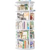 Aheaplus 5 Tier Rotating Bookshelf Tower, 360 Display Spinning Bookcase,