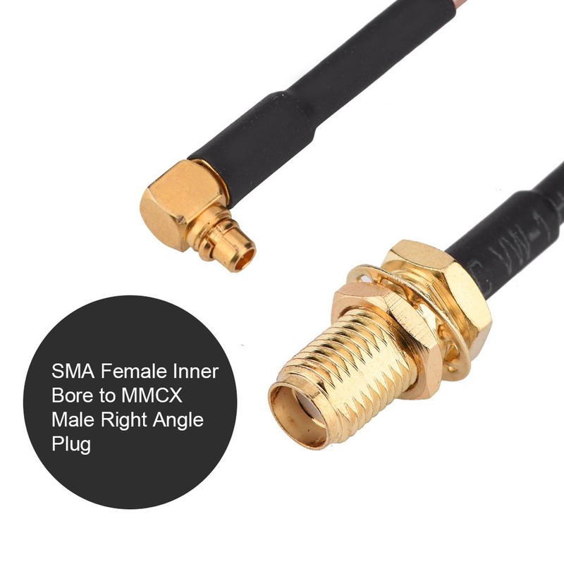 Zerone RG316 SMA Female to MMCX Male Right Angle Coaxial