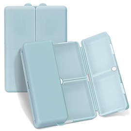 FYY Daily Pill Organizer,7 Compartments Portable Travel Pill Case/Box for Purse Pocket to Hold Vitamins,Cod Liver Oil,Supplements and Medication-SkyBl