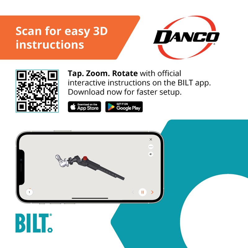 Danco 12064 Curved Replacement Handle with Front Angle/Side/Vertical Mount in