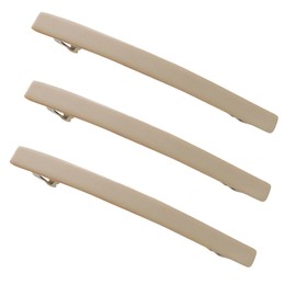 Skinny Slim Tortoise Shell Acetate French Barrettes Flat Acrylic Hair Clips For Fine, Kinky Hair Strong Hold Cute Hair Styling Ponytail Holder for Girls,3 Pcs (Beige)