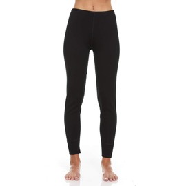 100% Merino Wool - Women's Expedition Weight Bottoms - Heavyweight Thermal Long Johns - No Itch Renewable - Black - Large