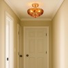 Semi Flush Mount Ceiling Light Fixture, Amber Glass 3-Light Modern