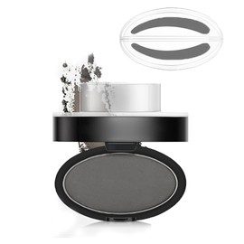GL-Turelifes Eyebrow Stamp Powder Perfect Eyebrow Power Seal Nature Brow Stamp Makeup Tool Delicate Eyebrow Shape for Professional and beginner (#7 Willow leaf Brow(Black Gray))