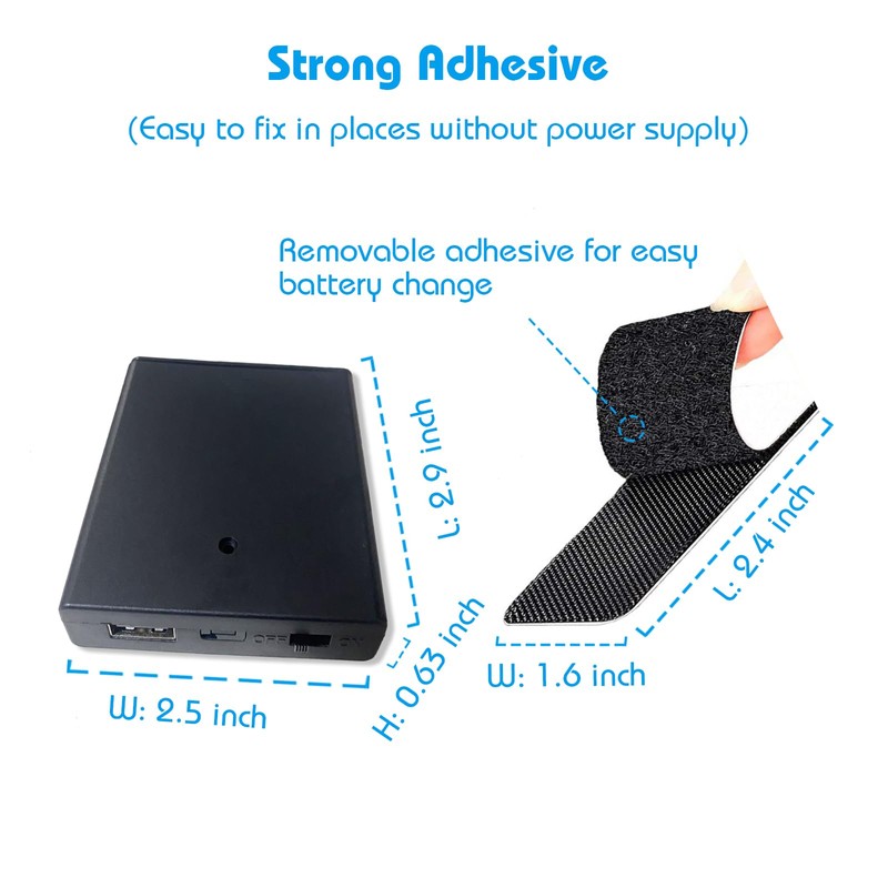 Neisouf USB Battery Pack for LED Lights, 4AA 4-6V Black