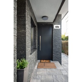 Adviti Porfir LED House Number Illuminated with Twilight Sensor Wall Mounted IK10 950lm IP65 Waterproof
