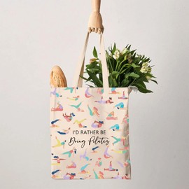 G2TUP Funny Pilates Lover Gift I'd Rather Be Doing Pilates Tote Bag Pilates Life Handbag Pilates Instructor Gift (Be Doing Pilates HB)