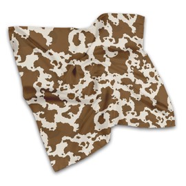 AOHRO Head Scarf for Women, 27.5" Cute Like Satin Head Hair Scarf, Large Square Fashion Printed Bandana for Hair Wrapping, Brown Cowhide