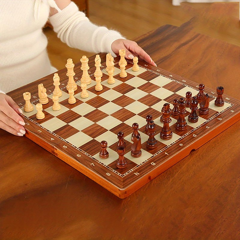 15-Inch Deluxe Chess Set – Foldable Tournament Board with Storage