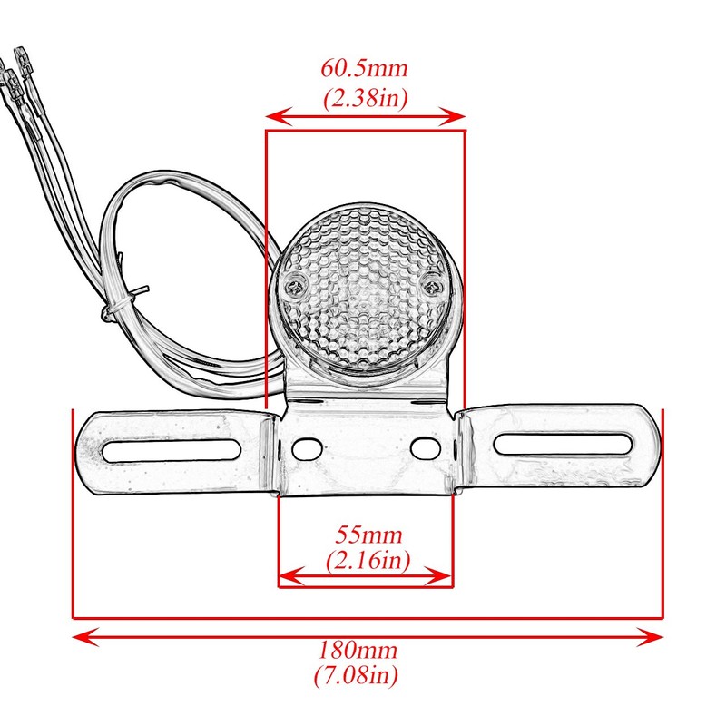 HDBUBALUS Motorcycle Tail Light LED Brake Light License Plate Light