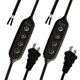 2Pack Plug-in Dimmer 110-120V Timer Switch Wire for Grow Lights Aromatherapy Diffuser 2H/4H/8H Dimmer Inline Lights Switch for LED Lamp/Incandescent/Halogen Bulb