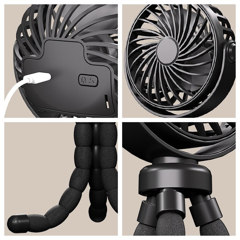 くねくねファン 小型扇風機 携帯扇風機 充電式 ミニ USB 携帯 車 卓上 吊り下げ