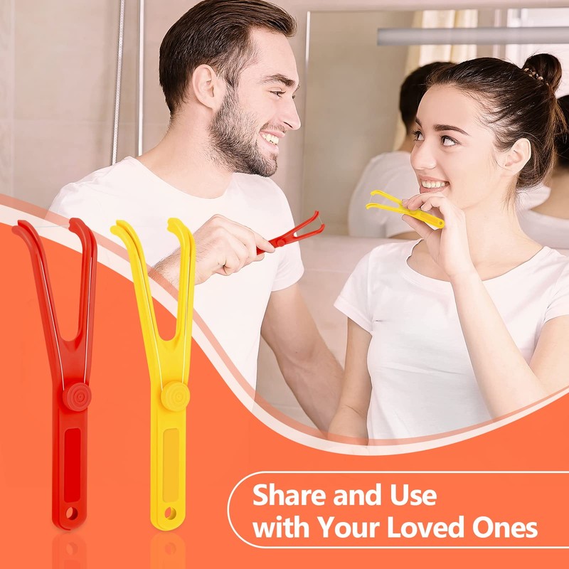 Chengu 10 Pieces Dental Floss Holder Reusable Flosser Reusable Floss