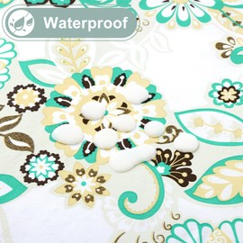 misaya Rectangle Waterproof Vinyl Table Cloth, Wipeable Tablecloth with Flannel Backing, Spring Plastic Table Cover for Dinner, Picnic, Indoor and Outdoor (Paisley Flower, 60" x 120")