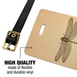 Dragonfly Vintage Insect Luggage ID Tags Suitcase Carry-On Cards - Set of 2