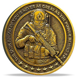 The Task Ahead Military Challenge Coin with Deuteronomy 31:6-8 and Protective Case - Ideal for Encouragement and Strength