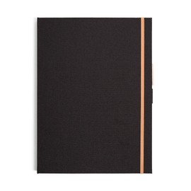 U Brands Environmentally Friendly Linen Padfolio, Black and Terracotta