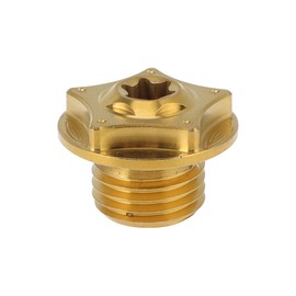 Partuto M14*1.5 Oil Drain Plug Titanium Alloy Oil Pan Drain Bolt Screw Thread Repair Gold Tone 1 Pcs