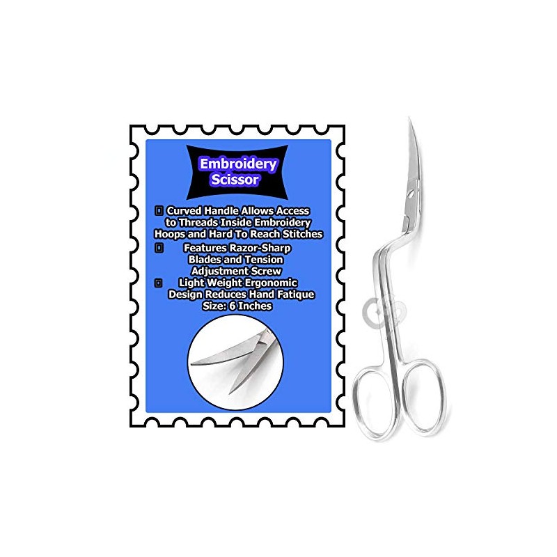 G.S 6" PRO BENT HANDLE CURVED EMBROIDERY SCISSORS SEWING
