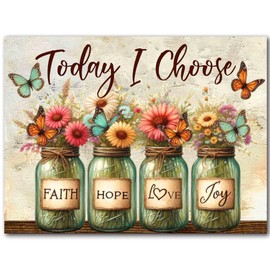 igoodom Diamond Art Kits for Adults, Faiths Hope Love Wishing Bottle Diamond Art Kits, Full Drill Round Flower Diamond Painting Kits, DIY Gem Art and Crafts for Home Wall Decor Gift 16x12inch