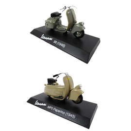 OPO 10 - Set of 2 Collectable Miniature Scooters 1/18 Compatible with Piaggio Vespa 98 + MP5 Paperino - 05+22