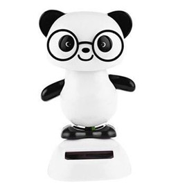 Qintreesify Black and White Solar Dancing Panda Bear Tiger - Shaking Dancing, Car Dashboard Ornament, Dancing Animal Figurine for Car Interior Home Desk Decorations Solar Power Kits,Car Accessories