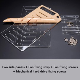 3.5in Hard Drive Bracket, Acrylic DIY Hard Drive Bracket, Multi Layer Accurate Mounting Hole DIY Acrylic Hard Disk Rack for 3.5 HDD and 8cm Fans (10 Layers)