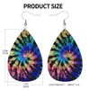 Zokola Tie Dye Faux Leather Earrings, Hippie Boho Rainbow Tie