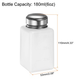 HARFINGTON 3pcs Solvent Alcohol Dispensers 180ml(6oz) Push Down Liquid Dispenser Pump with Sealing Stainless Steel Lid for Acetone Cleanser Polish Remover, White