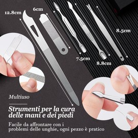 19-teiliges Nagelknipser-Set, Set zum Trimmen und Feilen von Nägeln, Keratin-Entfernung, Polieren abgestorbener Haut, Ohraushöhlung, Augenbrauenschneidewerkzeuge