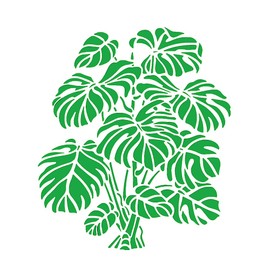 OBUY Large Plant Stencil (8-15 Inches) - Reusable Sunflower Palm Tropical Leaf Stencils for Painting on Wood, Canvas, Paper, Fabric, Wall, Furniture - DIY Template for Art and Crafts (Monstera)