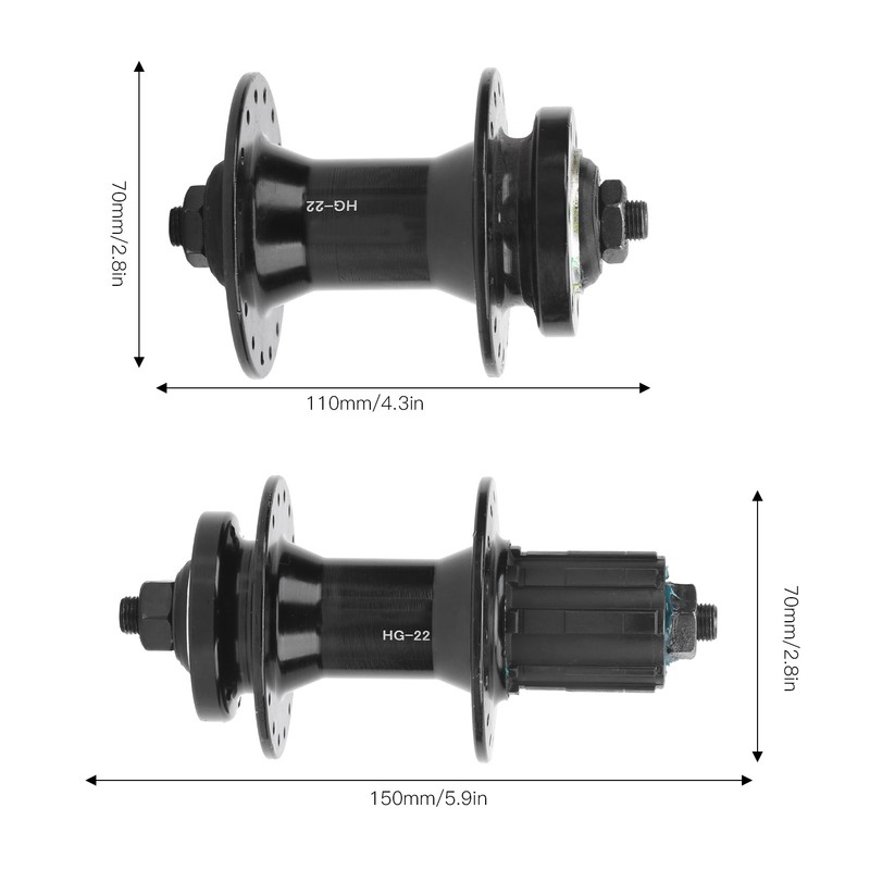 MEIJUN 32 Holes Cassette Mountain Bike Hub Front Rear Freehub