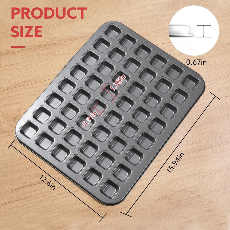 Biubumtu 2-Piece 48 Cup Steel Mini Muffin Pan – Non-Stick