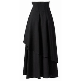 Sorrica Women's Victorian Lolita Skirt Steampunk Vintage Style Skirt, Black, Large