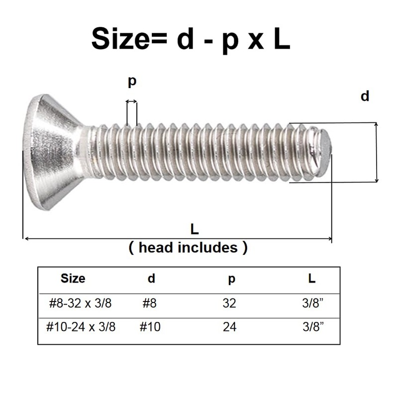50pcs M3.5-0.6x6mm Phillips Flat Head Machine Screws, Stainless Steel 304