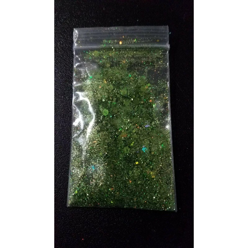 Sage Green Glitter Mix with Rainbow Effect- Craft - Nail