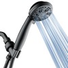 AquaDance High Pressure 6-Setting Matte Black Handheld Shower Head with