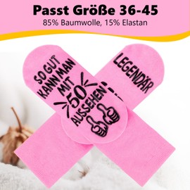 Belillpipi 50 Geburtstag Frau, 1975 Geburtstag Geschenke, Lustige Socekn Geschenke für 50 Jahre Geburtstag Frau, 50 Geburtstagsgeschenk für Frauen, Socken mit Spruch Geschenkideen zum 50 Geburtstag
