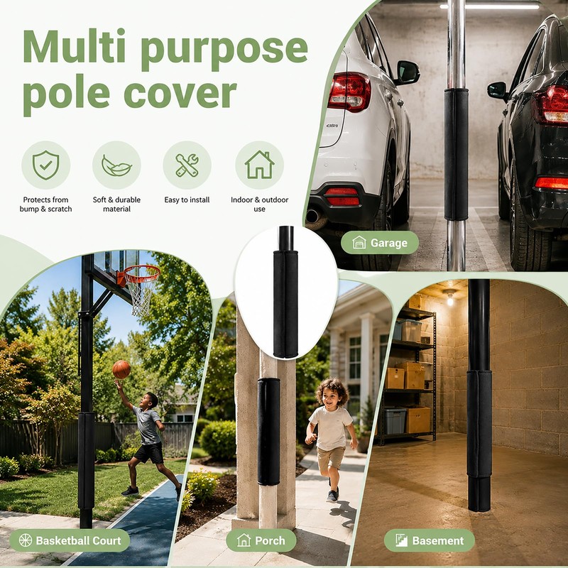 4 Pcs Thicked Basement Pole Wrap, 12x24''Garage Pole Padding Anti-Slip