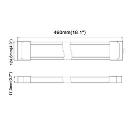 Raycharm RV & Boat Under-Cabinet LED Light Fixture 18.1" x 4.9", 3000K Warm-White Non-Glare/Eye-Strain Even Diffused Beam, High Light-Output Low Ampere Draw, 12V/24V DC, On/Off Rocker Switch, 1-Pack