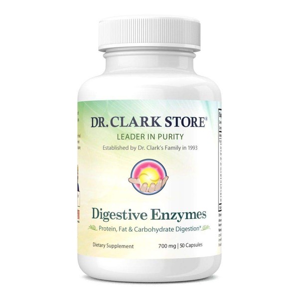 Dr. Clark Digestive Enzymes Supplement, 700mg, 50 Capsules