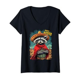 Womens Viva El Rodeo Vaquero Mexican Rodeo V-Neck T-Shirt