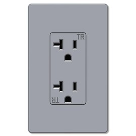 WEBANG Decorator Receptacle Outlet, Screwless Wall Plate Included, 20-Amp 125V Tamper Resistant Wall Outlet, 2-Pole, 3-Wire Self-grounding, ETL Listed, 10 Pack, Glossy Grey