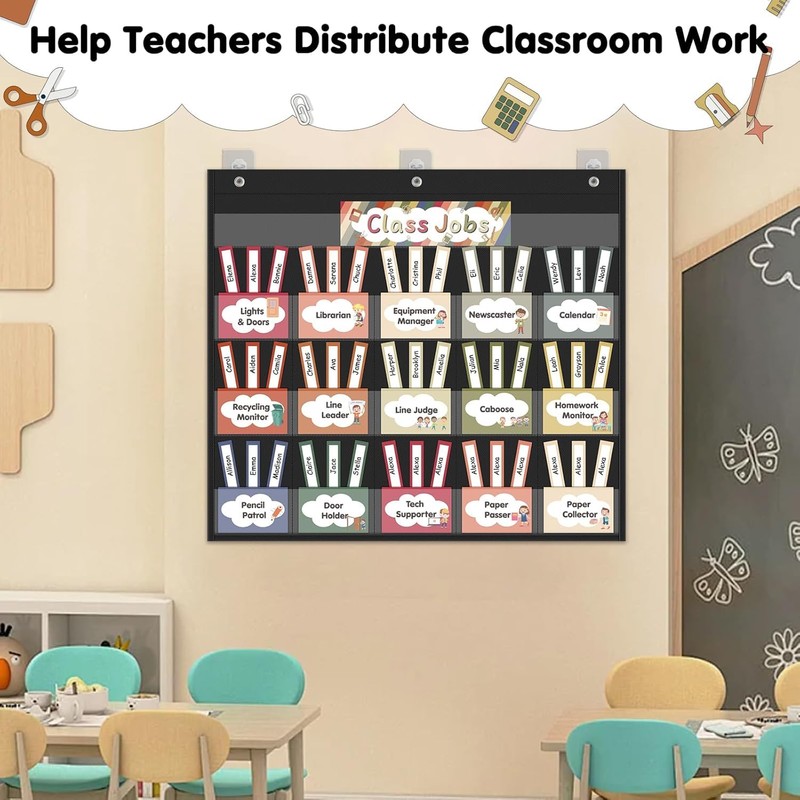 Jercecy Class Jobs Chart for Classroom with 76 Double Sided
