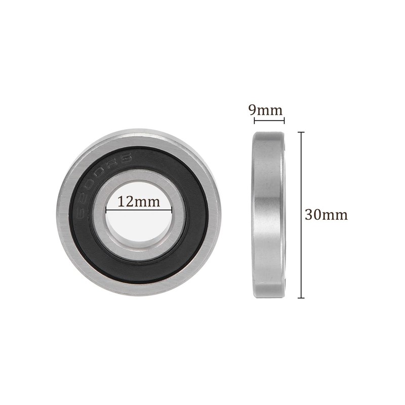 Kozelo 4pcs Deep Groove Ball Bearings - [12mm x 30mm