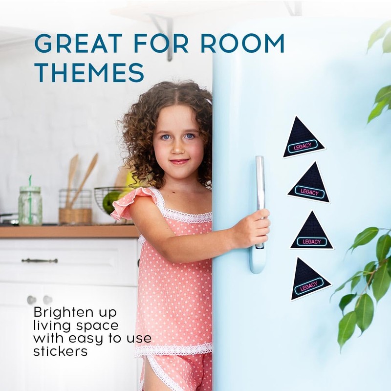 Vinyl Triangle Stickers (Set of 4) 10cm - Neon Sign